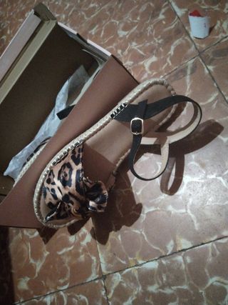 Sandalias plataforma mujer leopardo