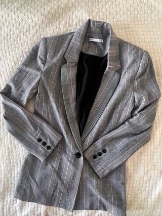 Blazer de cuadros gris