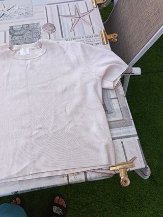 Suéter beige de canalé