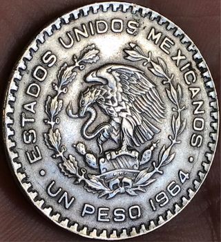 Un Peso Plata México 1964