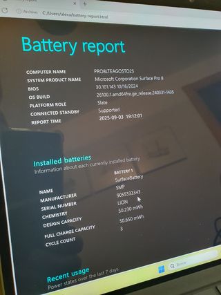 Surface Pro 8 LTE i5-1145G7 8GB 256GB Batt 100%
