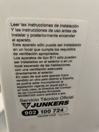 Caldera Junkers blanca