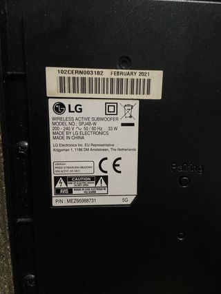 Subwofer para barra de sonido LG 300w