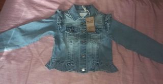 Chaqueta vaquera niña- volantes. Nuevo. Marca Next