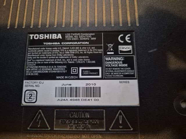 TV Toshiba 22" con DVD
