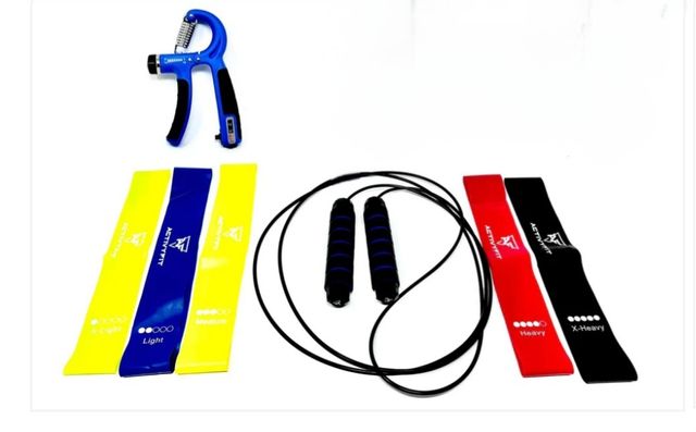 Pack agarre de manos, comba de saltar, bandas