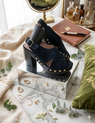 Zapatos negros tacón mediano