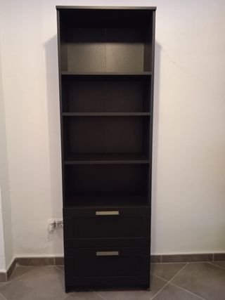 BRIMNES Librería negra 60x190cm