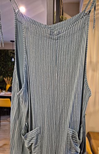 Mono rayas azul verdoso y blanco
