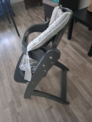 Trona bebé madera Gris