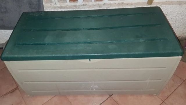 Baúl jardín plástico - Beige/Verde