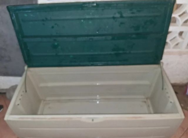 Baúl jardín plástico - Beige/Verde