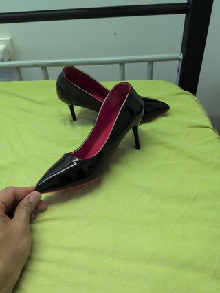 Zapatos tacón aguja negros talla 39