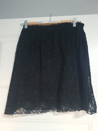 Falda negra Stradivarius - encaje