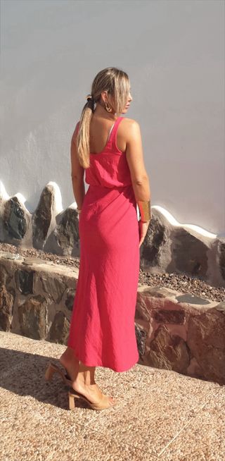 Vestido largo Zara rosa