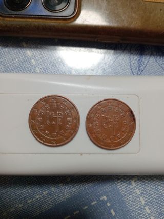 2 Monedas 5 céntimos Portugal