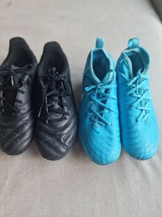 Botas de fútbol niño Nike/kipsta n35 (2 pares)