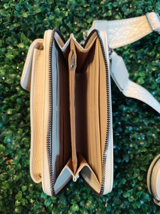 Bolso bandolera beige - monedero