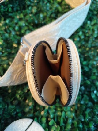 Bolso bandolera beige - monedero