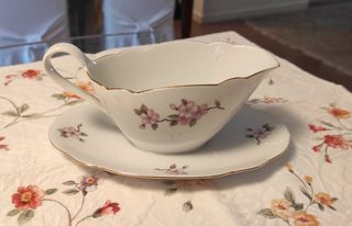 Salsiera vintage fiori pesco