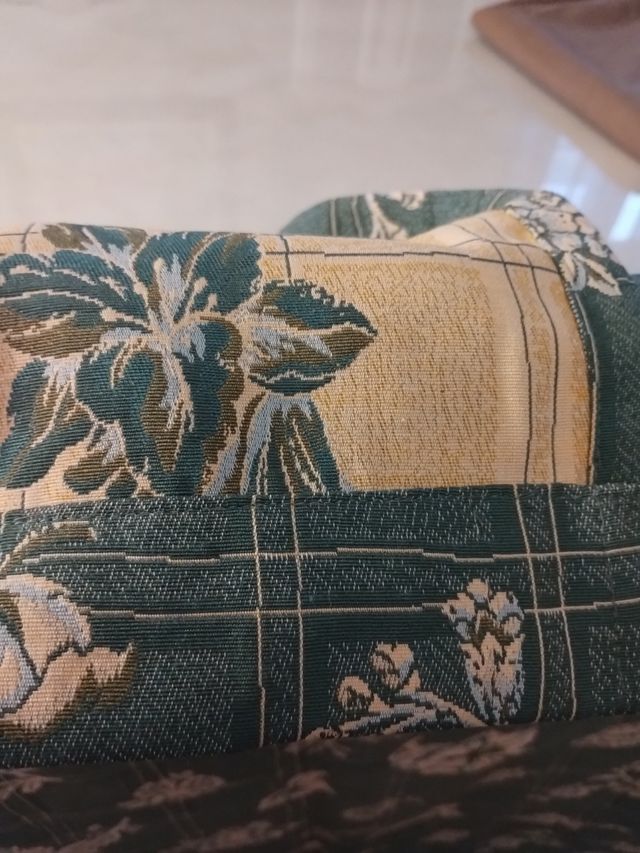 Cortina loneta flores - verde