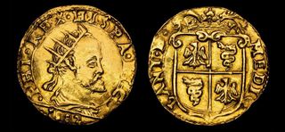 Doppia de oro Felipe II Milan 1582