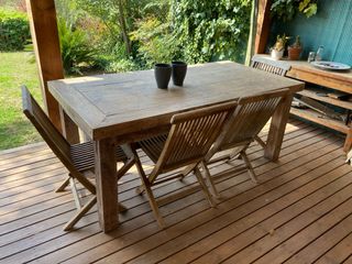 Tavolo da giardino Bali + 4 sedie in legno