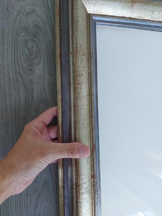 Gran marco de madera dorado-plata