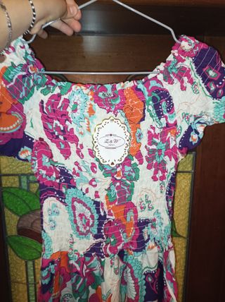 Vestito a tuta lungo multicolor floreale