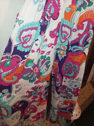 Vestito a tuta lungo multicolor floreale