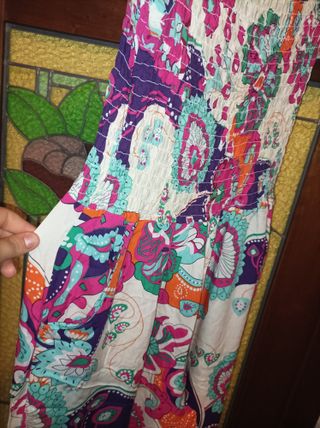 Vestito a tuta lungo multicolor floreale