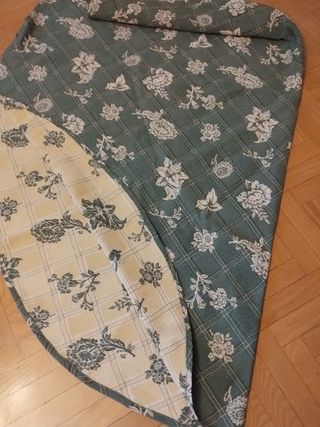 Faldillas mesa camilla reversibles - beige/verde