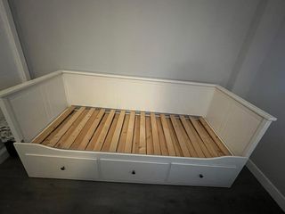 Cama blanca 80x200 + 3 cajones