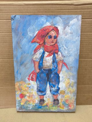 Cuadro niña estilo impresionista