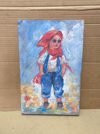 Cuadro niña estilo impresionista