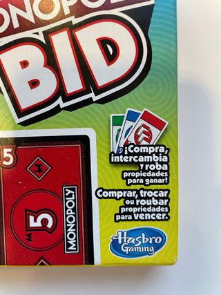 Monopoly Bid: Juego de Cartas