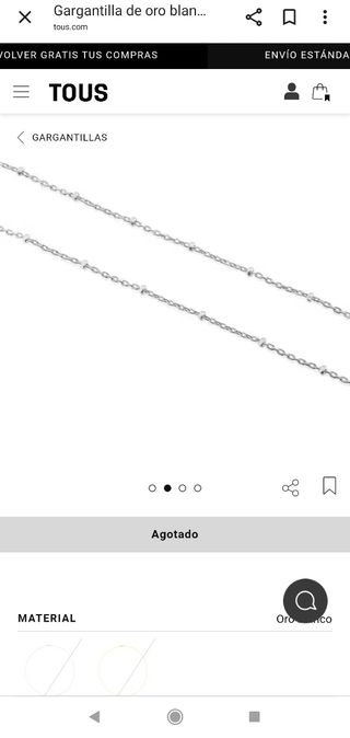 Collar Tous oro blanco Tous