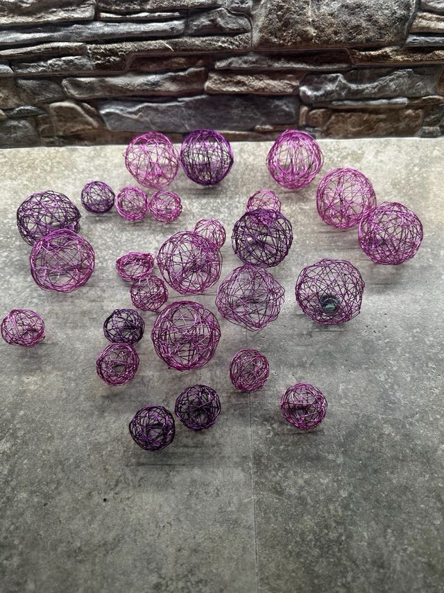 20 Palline Fucsia/Viola in Metallo