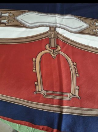 Foulard seta vintage blu e rosso