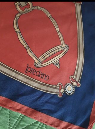 Foulard seta vintage blu e rosso