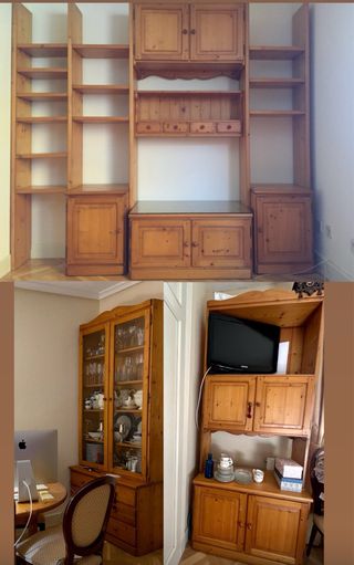 Muebles salón pino macizo
