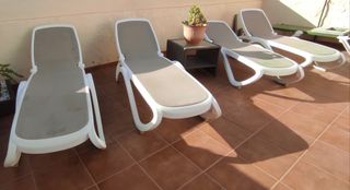 4 Hamacas playa - Blanco/Beige