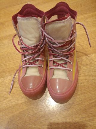 Converse altas rosa-moradas, talla 37