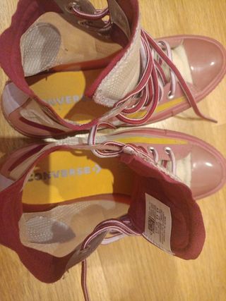Converse altas rosa-moradas, talla 37