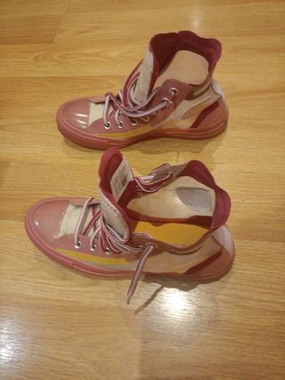 Converse altas rosa-moradas, talla 37