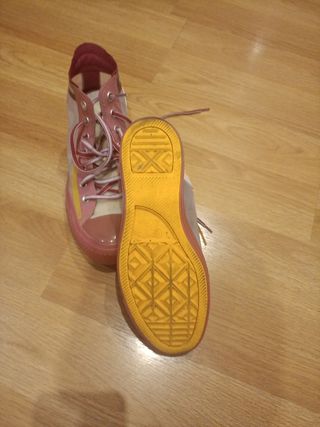 Converse altas rosa-moradas, talla 37