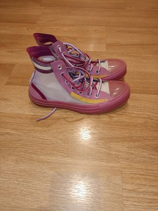 Converse altas rosa-moradas, talla 37