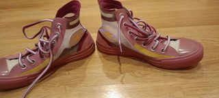 Converse altas rosa-moradas, talla 37