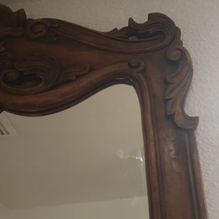 Espejo antiguo madera tallada