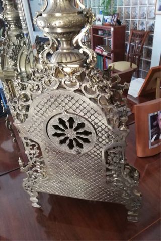 Reloj bronce francés + candelabros franceses